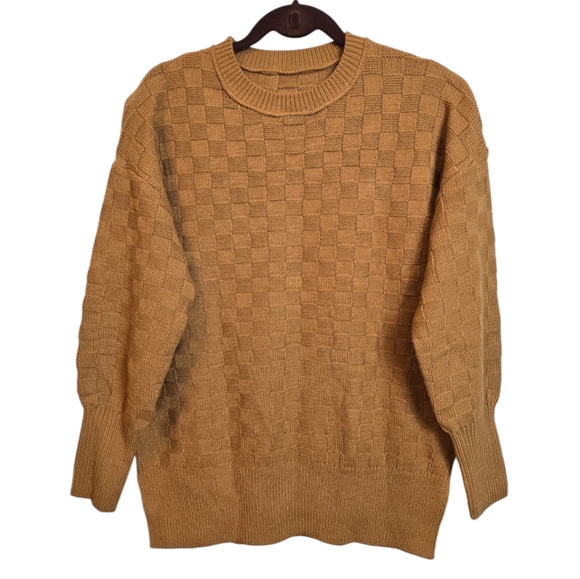 Berkley & Unbranded 2 Sweaters Basket Wave & Textured Stitch Brown Blue Small - Picture 5 of 17